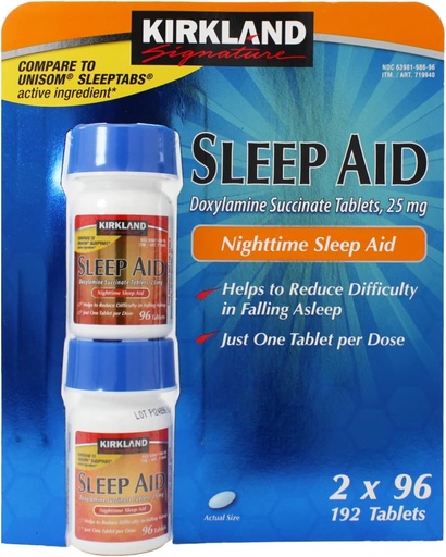 [BRSWIAYOPJYRAF3G] Kirkland Signature Sleep Aid Doksylamina Succinate 25 Mg, 192- Count (Opakowanie po 3)