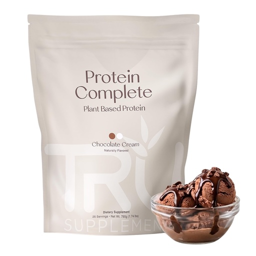 [BRSWKH37OEHACDDJ] TRU Supplements Plant Based Protein Powder, BCAA, EAA, 20g Vegan Brown Rice & Pea Protein, 100 Calories, 27 Vitamins, No Artificial Flavors 25 Servings (Natural Chocolate Cream)