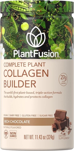 [BRSWIYQ7BN6G2HYV] PlantFusion Vegan Collagen Powder - Plant Based Collagen Protein Powder For Muscle & Joints, Hair, Skin & Nails - Keto, Gluten Free, Soy Free, Non-Dairy, No Sugar, Non-GMO - Chocolate 11.43 oz