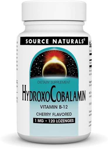 [BRSWKEAGCQDAG3LA] Fonte Naturals HydroxoCobalamina, Vitamina B-12, 1 mg - 120 Lozenges com sabor de cereja