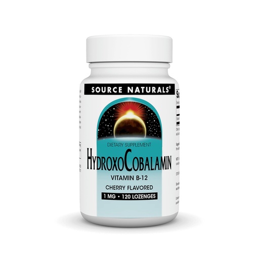 [BRSWKEAGCQDAG3LA] Source Naturals HydroxoCobalamin, Vitamin B-12, 1 mg - 120 Cherry Flavored Lozenges