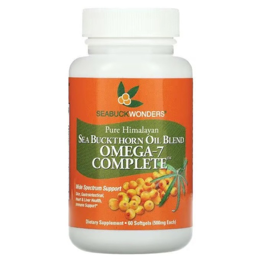 [BRSWIZQZOECBA2Y7] SEABUCKWONDERS Organic Sea Buckthorn Oil Omega-7 Complete, 60 Softgels, 30 Day Supply, with Omega 3, 6 & 9, Supports Hair, Skin & Nails, 100% Pure with Zero Filler Oil