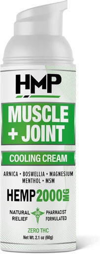 [BRSROZQ5DJYQAD3U] Hemp Krem Muscle & Joint Support 2000MG Hemp Discomfort Daxili Formula w Menthol ideal Diz Muscle Asiyası Geri Çıxış Elbow Maksimum Axtardırılmış Support, Amerikada Natural Formula 2.1oz