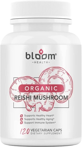 [BRSW2HY2CMPWCHQ3] Reishi Mushroom Capsules, Organic Ganoderma Lucidum for Immune Support, Cardio Health and Energy – Gluten Free, Non-GMO, Vegan-Friendly 1000mg Reishi Mushroom Extract (120 Capsules)