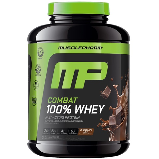 [BRSWKFQGBMPBEHTA] MusclePharm Muscle Pharm Combat 100% Whey - 5 lbs 2.27kg (Chocolate)