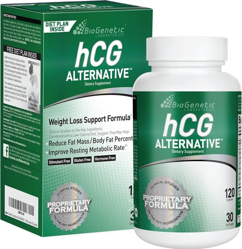 [BRSWGFQFA56BEHIV] BioGenetic Laboratories hCG Alternative - Отслабване Хапчета и Fat Burner за мъже и жени - Подсилва метаболизма Поддържа здрави диети - Алтернативна формула - 30-дневна доставка (120 капсули на бутилка)