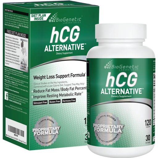 [BRSWGFQFA56BEHIV] BioGenetic Laboratories hCG Alternative - Weight Loss Pills and Fat Burner for Men and Women - Boosts Metabolism Supports Healthy Diets - Alternative Formula - 30-Day Supply (120 Capsules per Bottle)