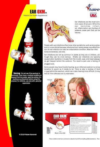 [BRSWGBT3CQBG2YIV] Oreille OXM- Oreille naturelle et gouttes d'infection (1 bouteille,15 ml)