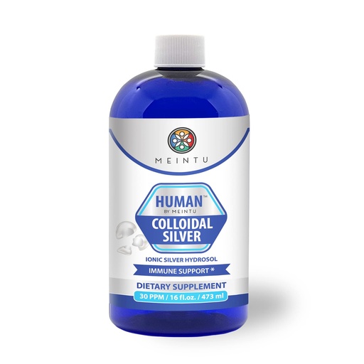 [BRSRMYIYCQPAAGQ2] Human™ by MEINTU Ultra-Pure Colloidal Silver for Natural Immune Support* - 16oz - Economy Refill Size Premium Ionic Silver Hydrosol Supplement, Safe for Adults, Children, and Pets