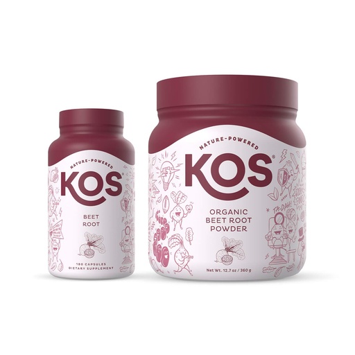 [BRSWYHYDPMNR6DIY] KOS Organic Beet Root Powder + Organic Beet Root Capsules Bundle