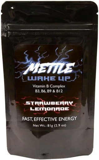 [BRSWKHDQCYEAGEA7] Energy Drink Powder - 25 Servings | Sugar Free | 200mg Caffeine - Mettle Energy Drink Mix (Strawberry Lemonade)