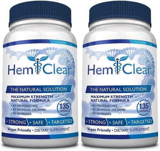 [BRSROFARBUMWGHL5] pentru hemoroizi - Formula Vegană pentru Relief hemoroizi şi sănătate vasculară - Rezistenţă maximă - 2 flacon - 135 capsule