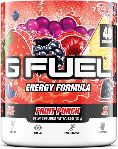 [BRSRAYYYARYQKFI7] GAMMA LABS G Fuel Blue Raspberry & Fruit Punch Energy Powders Bundle - Blue Ice 9.8oz (40 portioner) + Fruit Punch 9.8oz (40 portioner)