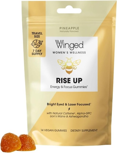 [BRSRMZI7AB5GCHLA] Winged Rise Up Gummies I B12 for Energy | Pineapple Flavor (14 Count)
