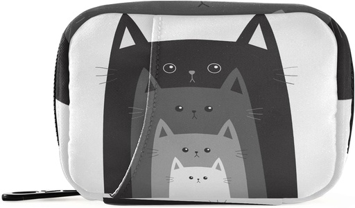 [BRSW2EA5CUDWKFLJ] Naanle Funny Cats in Row Pill Box 7 Day Pill Case Travel Pill Organizer Bag with Zipper Portable Weekly Case Compact Size for Vitamin supplement Holder