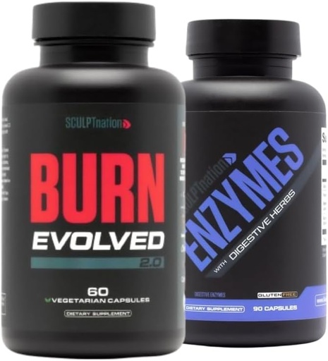 [BRSROAYCBUMR6DL3] Sculpt Nation by V Shred Burn Evolved 2.0 and Digestive Enzymes Bundle
