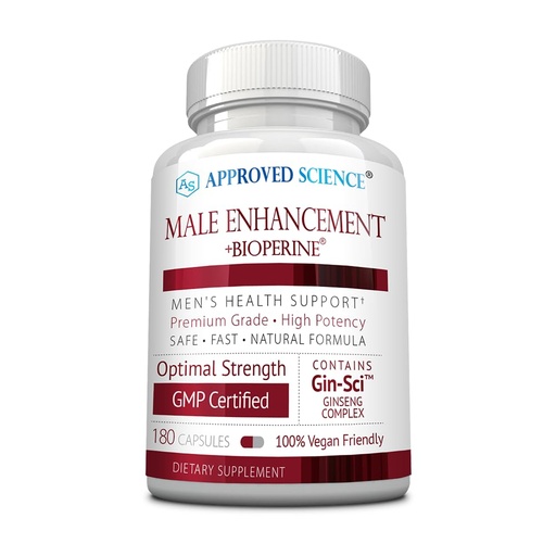 [BRSROHTQCJ4BUCDU] Approved Science® Male Enhancement - Boost Performance and Increase Drive - 180 Vegan Friendly Capsules (1 Bottle)