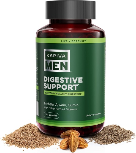 [BRSROGQQAAMREHLZ] Digestive Support Supplement with Triphala, Ajwain, Cumin, and Other Herbs and Vitamins, Supports Healthy Digestion and Gut Health, 60 Day Supply, 120 Capsules
