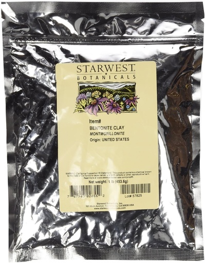 [BRSWIGL7B55R6CI3] Starwest Botanicals Sodium Bentonite Clay, 1 Pound