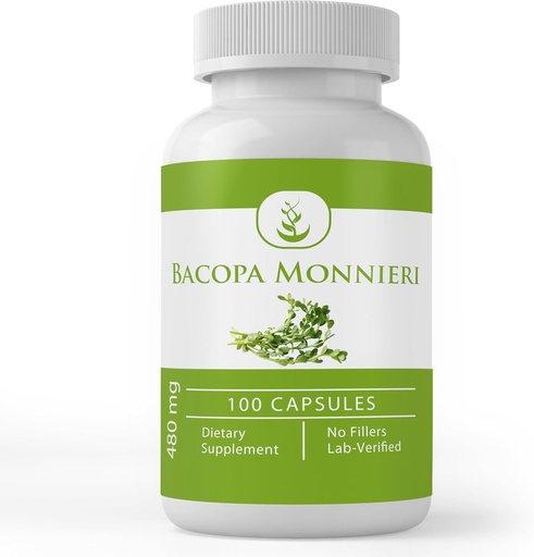 [BRSW2YAPBMBGMDL3] Pure Original Ingredients Bacopa Monnieri, (100 Capsules) Always Pure, No Additives Or Fillers, Lab Verified