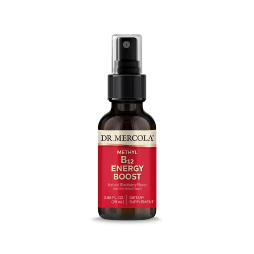 [BRSWI2TRB4HA4YAV] Dr. Mercola Methyl B12 Energy Boost - Fast-Absorbing Spray - Active Vitamin B12 as Methylcobalamin - Natural BlackBerry Flavor - 39 Servings