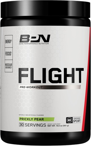 [BRSROAA2B4FRM2T5] BARE PERFORMANCE NUTRITION BPN Flight Pre Workout, Unterstützt Energie und Mental Fokus, Verbesserte Endurance & Muskel-Pumpen mit CarnoSyn® Beta Alanine, Prickly Pear, 30 Portionen