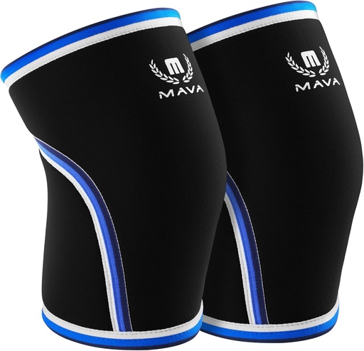 [BRSWKF35AFYQOCIZ] Mava Sports Knee Sleeves Weightlifting Men & Women, 7mm Neoprene Knee Sleeves for Women and Men, Ideal for Cross Training WOD, Squats, Powerlifting