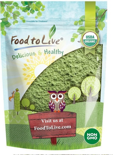 [BRSWGHAPO4BRGHTK] Food to Live Organic Wheatgrass Powder, 4 Ounces — Non-GMO, Whole-Leaf, Raw, Non-Irradiated, Pure, Vegan Superfood, Bulk, Great for Juice, Rich in Fiber, Chlorophyll, Fatty Acids and Minerals