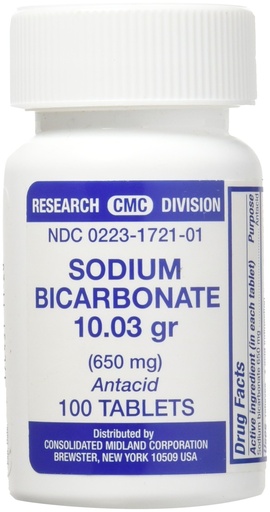 [BRSWIYY4CQDRMFD4] Sodium Bicarbonate Antacid (650mg) - 100 Tablets