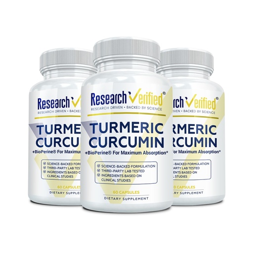 [BRSWICQHPIDBGFIZ] Research Verified Turmeric Curcumin Supplement with Black Pepper (BioPerine) - High Potency Curcumin - Antioxidant, Joints & Daily Wellness - 60 Vegan Turmeric Capsules - Made in USA - 3 Month Supply