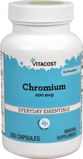 [BRSWIZT7BMHGEHD2] Vitacost GTF Chromium Polynicotinate as ChromeMate - 200 mcg - 300 Capsules