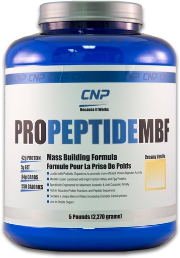 [BRSWKHD4CJ6R2FTM] ProPeptide MBF (Mass Building Formula) Proteína de grao profesional en po, ganancia de peso (5lb, Vanilla)
