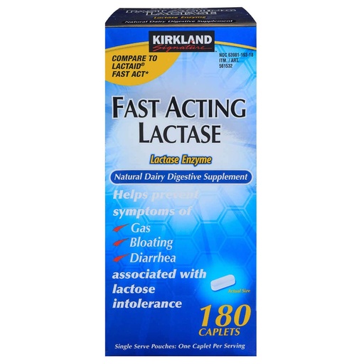 [BRSWIEAACACBKFQ7] Kirkland Signature Fast Acting Lactase Enzyme 180 Count