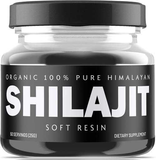 [BRSRO2QEAEAQID36] Himalayan Shilajit Resin - Organic Shilajit Supplement Sourced from High Altitudes - 500mg Pure Natural Resin & Fulvic Acid, 85+ Trace Minerals