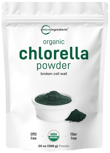 [BRSWKHAKC4JQOCLL] Micro Ingredients Organic Chlorella Powder, 20 Ounces | Broken Cell Wall for Complete Absorption | Raw Superfood Supplement, Rich in Protein & Vitamins | Non-GMO, Vegan, Non-Irradiated