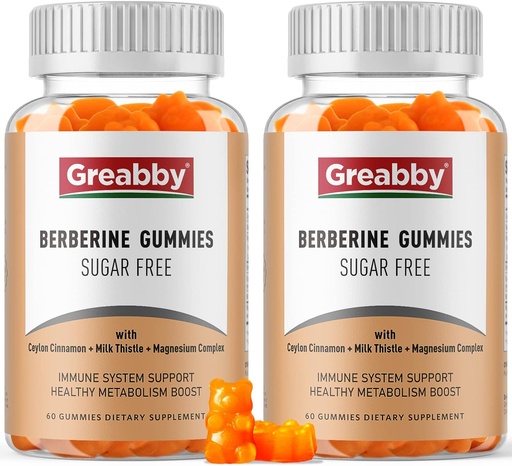 [BRSRAYYKOYGQACDF] Berberine with Ceylon Cinnamon Supplement - Berberine Gummies, Organic Berberine HCL 1200 mg for Adults, Immune System Support, Sugar Free, GMO Free, Gluten Free, 120 Gummies
