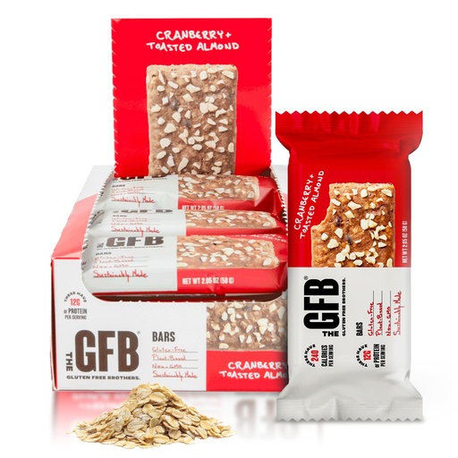 [BRSWIZI3BYFAG3DY] The GFB Cranberry Toasted Almond Protein Bars - Gluten Free, Plant Based, Non GMO, Sustainably Made – Ridiculously Tasty, Healthy, Vegan, Nutrition Snack Protein Bars, 2.05 oz (12 Count)