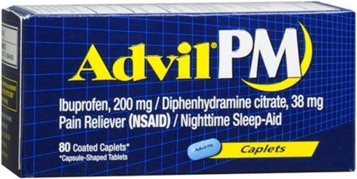 [BRSWIFICBMHRAE3M] Advil Pm Caplet 80ct Tamaina 80ct