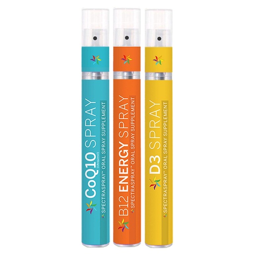 [BRSWKGQ4AIDRC3L4] Spectraspray Vitamin Spray - Anti-Aging & Active Lifestyle Set (D3, B12, & COQ10)