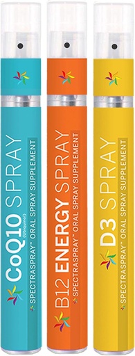 [BRSWKGQ4AIDRC3L4] Spectraspray Vitamin Spray - Anti-Aging & Active Lifestyle Set (D3, B12, & COQ10)