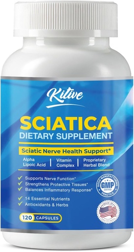 [BRSRAGANC4HQ4AA4] Sciatic Nerve Relief Supplement, Advanced Support Formula for Nerve Health, Alpha Lipoic Acid, Vitamin Complex, 120 Capsules, Made in USA
