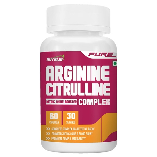 [BRSWGBIZOYFQYH3X] Nutrija L-ARGININE AND L-CITRULLINE COMPLEX™ (60 Capsules)