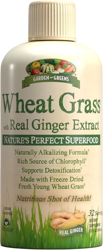 [BRSWKGYCBUHGOCTK] Garden Greens Búzamag Folyékony valódi gyömbér kivonat, Nature 's Perfect Superfood, 32 adag