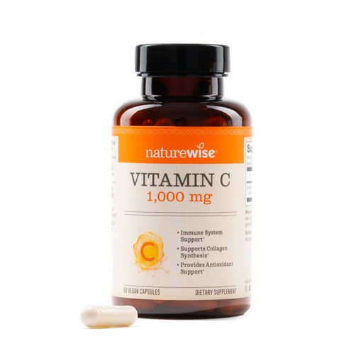 [BRSRAED2C4IGMFDB] NatureWise Vitamin C 1000mg Capsules - Extra Strength Vegan Vitamin C for Daily Antioxidant & Immune Support - Non-GMO, USA Manufactured - 60 Capsules[60-Day Supply]
