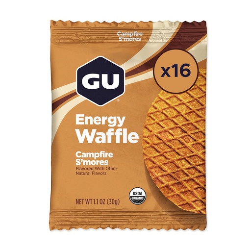 [BRSWGZAEAQMR4GTO] GU Energy Stroopwafel Campfire S'mores Sports Nutrition Waffle, Caffeine-Free y Kosher lácteos, On-the-Go Energy for Any Workout, 16 Conde