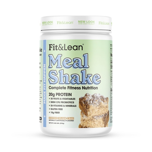 [BRSW2GT6CJ7REAY7] Fit & Lean Meal Shake, Fat Burning Meal Replacement, Protein, Fiber, Probiotics, Coffee Crumb Cake, 1lb, 10 Servings Per Container