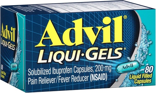 [BRSWIF35BYDQ23LI] Advil Liqui-Gels 80 Liqui-Gels (Pack of 3)