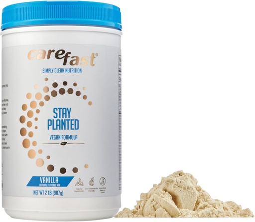 [BRSWGED5OJ5RUEQU] Stay Planted Plant-Based Non-GMO Soy Healthy Protein Powder Drink Mix - Vanilla Flavored - 2lb Tub - 13g Protein - Makes Great Tasting Low Carb Vegan Shakes & Smoothies