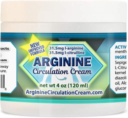 [BRSROALROAMBSHL3] Arginin Circulations Cream 4 oz - Menthol, L Arginin & L Citrullin Lotion - Understøtter sunde ben & krop blodgennemstrømning - Hele familie produkter