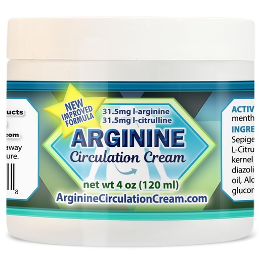[BRSROALROAMBSHL3] Arginine Circulation Cream 4 oz - Menthol, L Arginine & L Citrulline Lotion - Supports Healthy Leg & Body Blood Flow - Whole Family Products